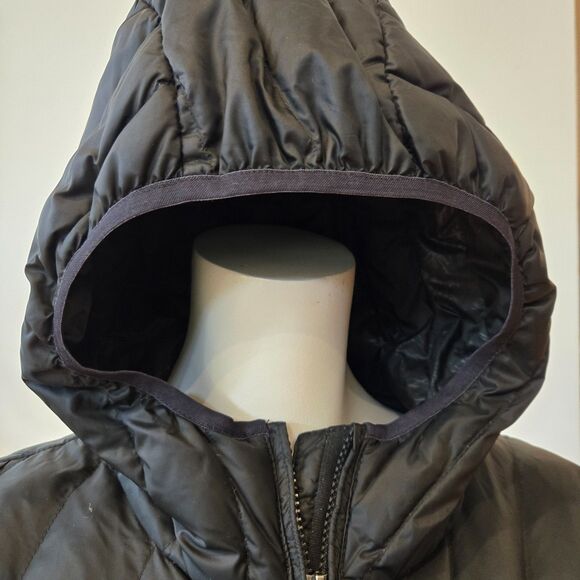Eddie Bauer Womens Puffer Down Parka Coat 2XL Hooded Mid Length Jacket Black - Picture 3 of 13
